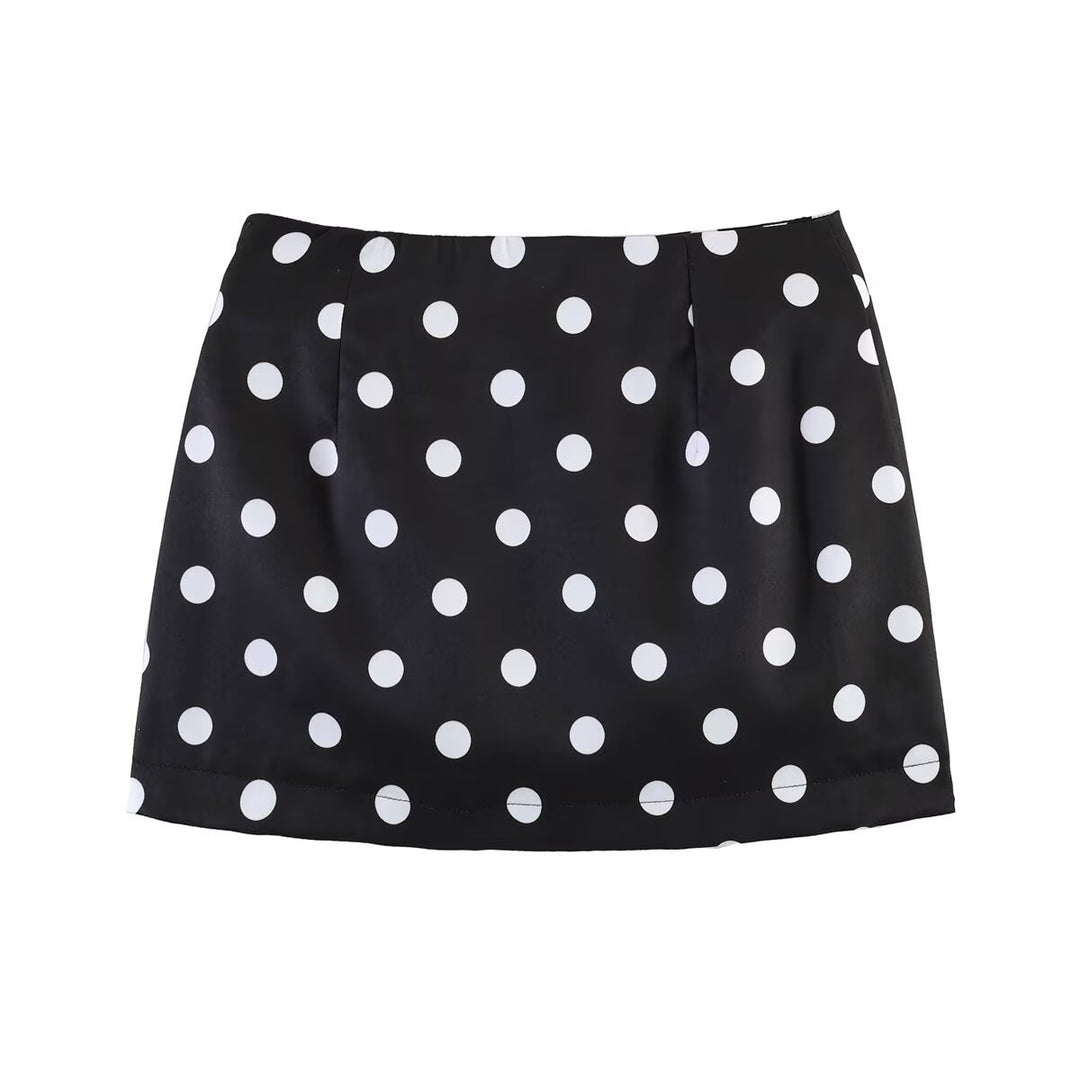 Damen Minirock mit trendigem Punkte-Design und elastischem Bund Drune