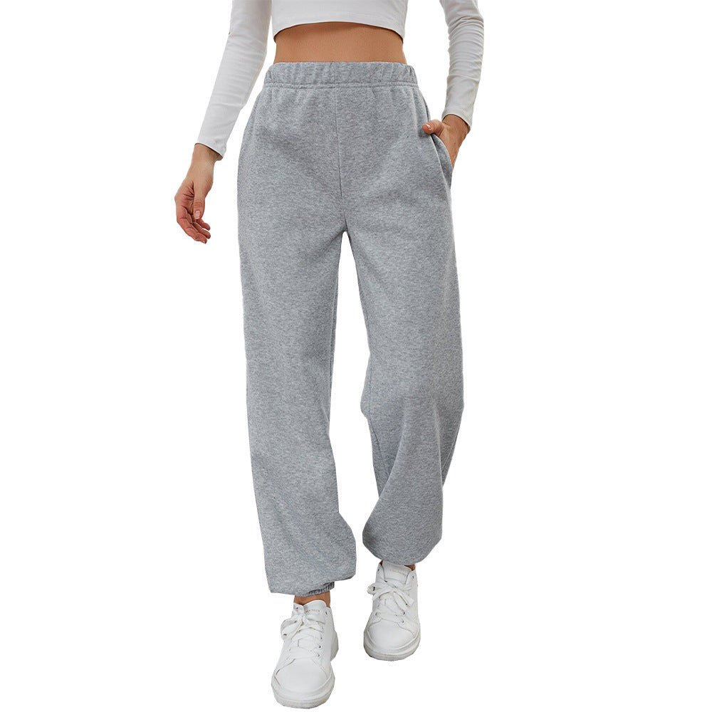 Damen lässige Sweatpants mit elastischem Bund und seitlichen Taschen Drune
