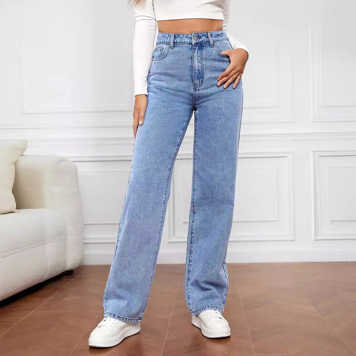 Damen Weitgeschnittene Hochbundjeans Drune