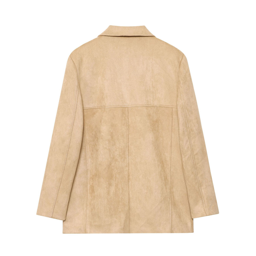 Damen elegante Wildlederjacke im modernen Schnitt Drune
