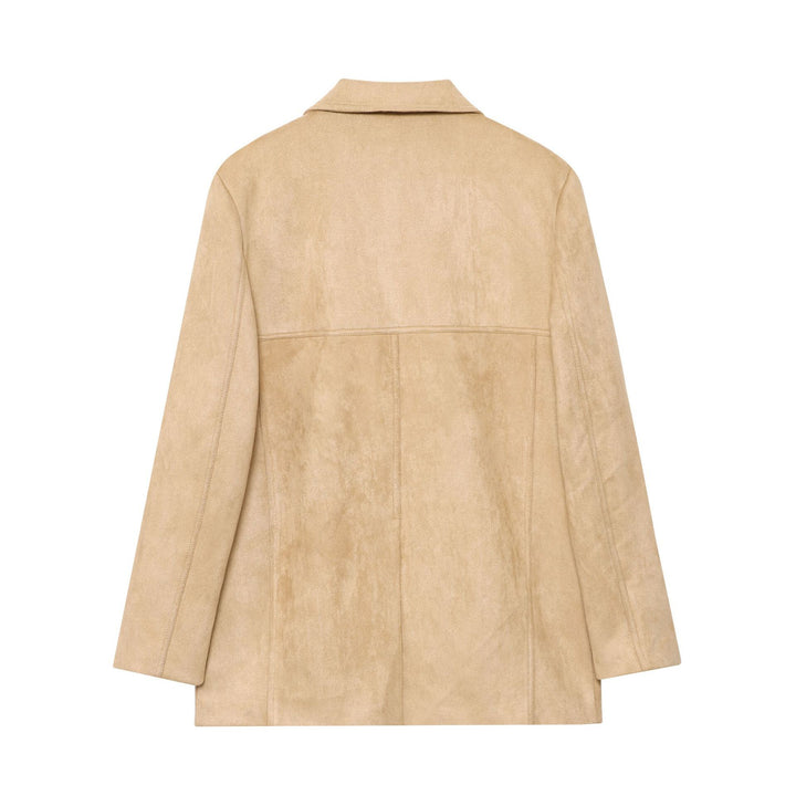 Damen elegante Wildlederjacke im modernen Schnitt Drune