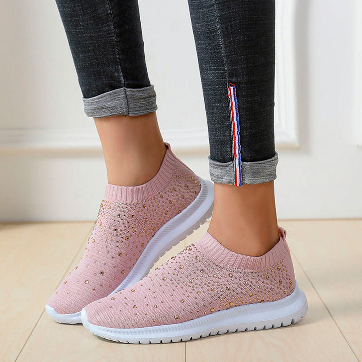 Damen Glitzernde Slip-On Sneaker mit atmungsaktivem Obermaterial und rutschfester Sohle Drune