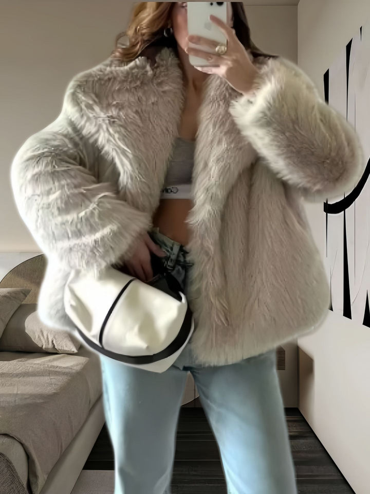 Damen kuschelige Pelzjacke Drune