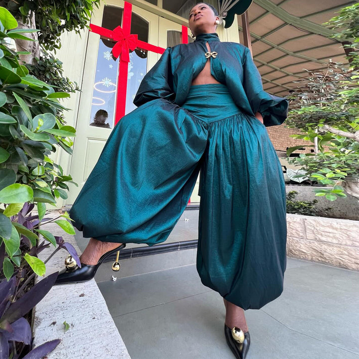 Damen Elegantes Ensemble mit Volant und weit geschnittenem Oberteil Drune