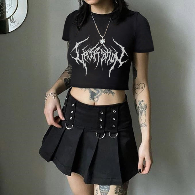 Damen Crop-T-Shirt mit fruchtigem Kirschdesign und lockerem Schnitt Drune