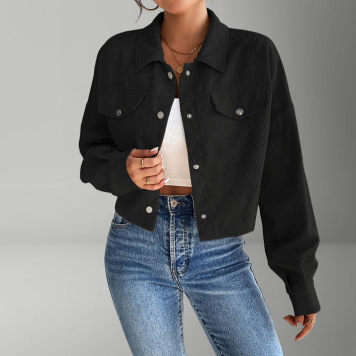 Damen modische Kurzjacke aus Cord Drune