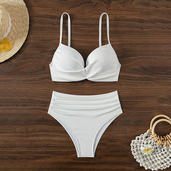 Damen Hoch tailliertes Bikini-Set mit elegantem Bustier-Oberteil Drune