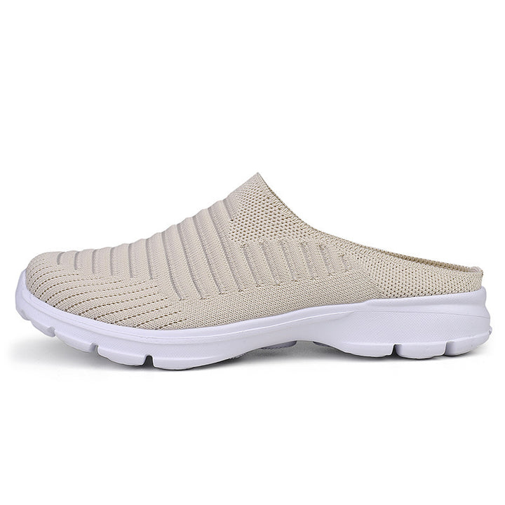 Damen nan gestrickter Schlupf-Clog mit stoßdämpfender EVA-Zwischensohle und ergonomischer Fersenstütze Drune