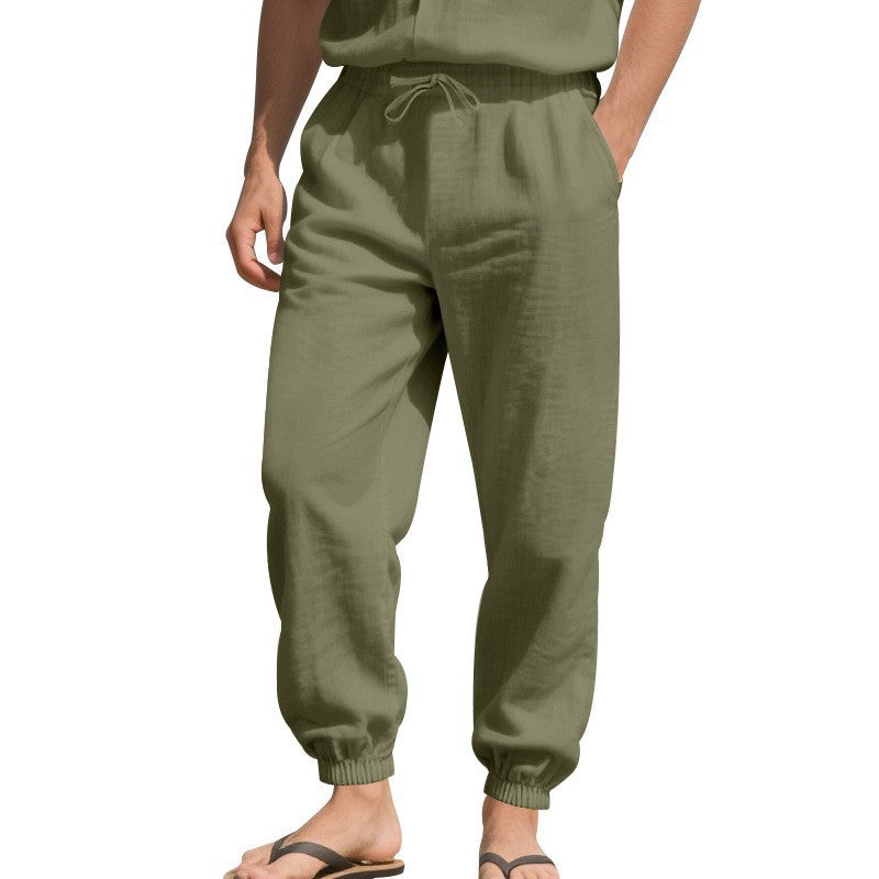 Damen lässige Freizeithose mit lockerem Schnitt und elastischem Bund Drune