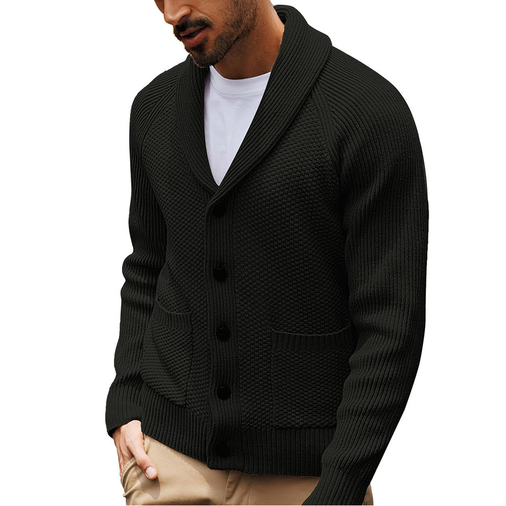 Herren Strickjacke mit strukturiertem Design und praktischem Schalkragen Drune