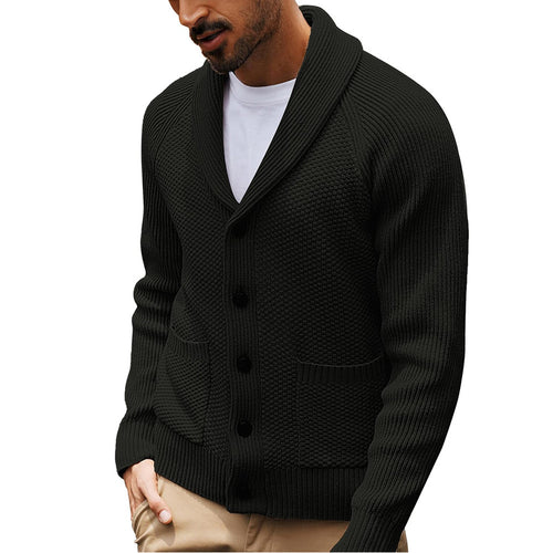 Herren Strickjacke mit strukturiertem Design und praktischem Schalkragen Drune