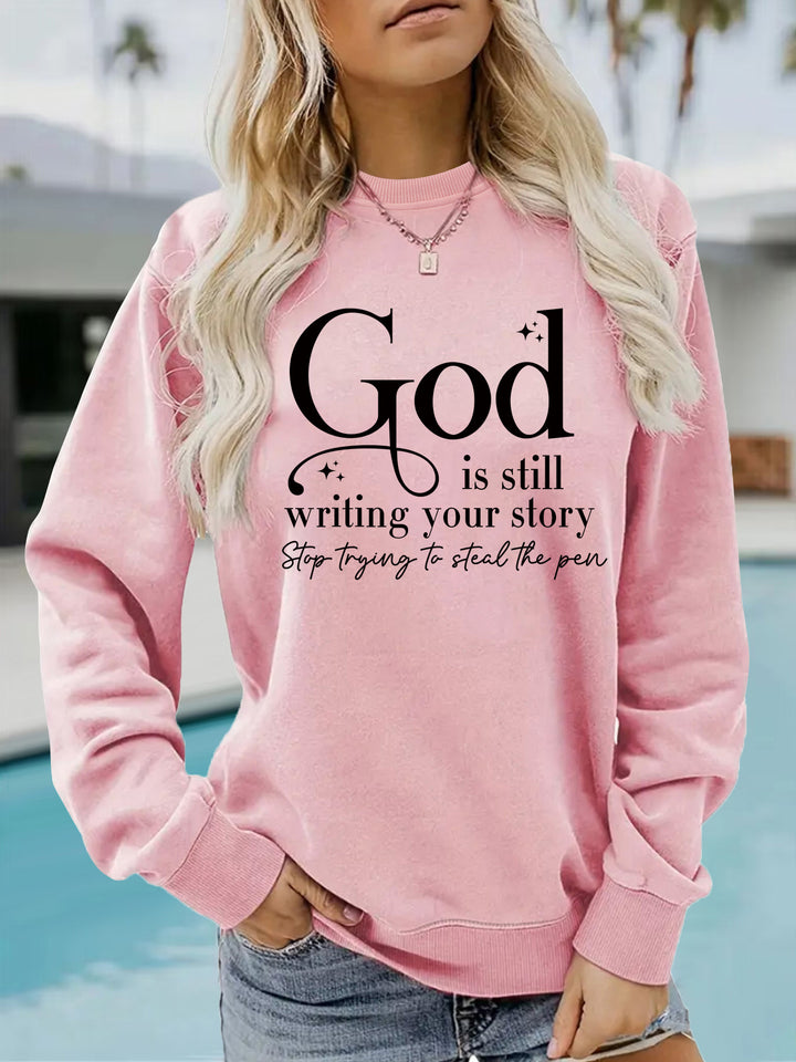 Damen Sweatshirt mit inspirierendem Schriftzug Drune