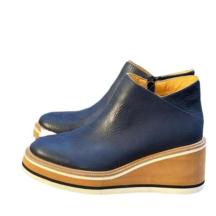 Damen Wedge-Stiefeletten aus hochwertigem Wildleder mit rutschfester Sohle Drune