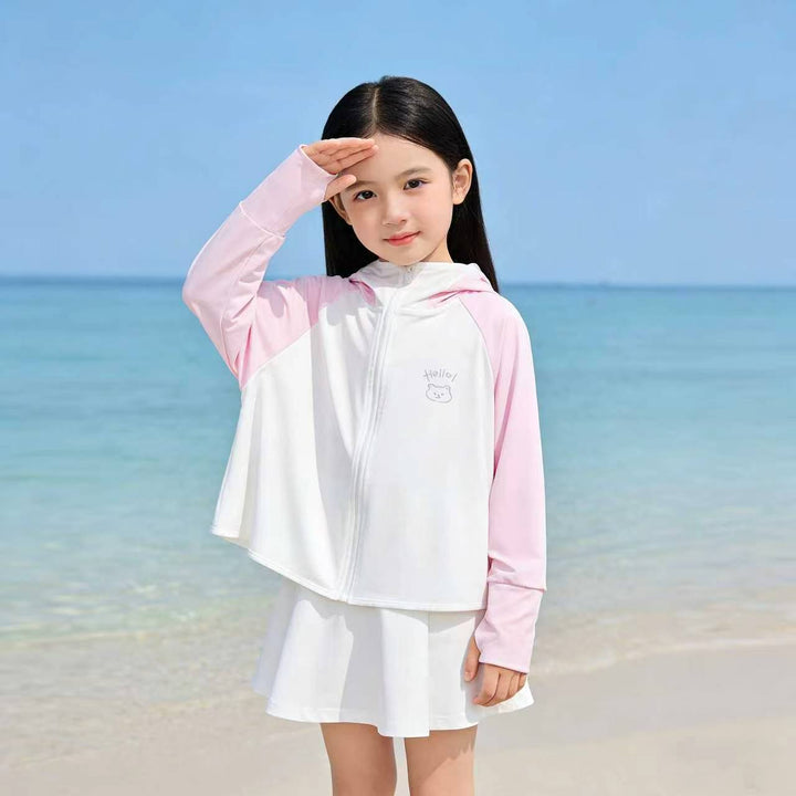 Damen nan leichte Kinder-Sonnenjacke mit Kapuze, atmungsaktivem Material und UV-Schutz  Drune