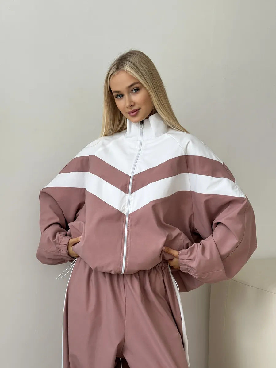 Damen Sportliche Jacke mit hohem Kragen Drune