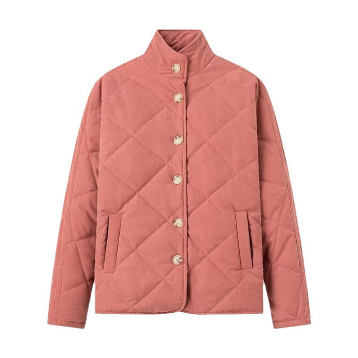 Damen gesteppte Übergangsjacke mit schickem Stehkragen und praktischen Taschen Drune