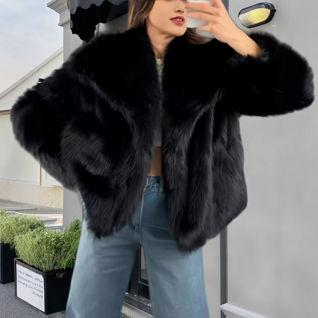Damen kuschelige Pelzjacke Drune