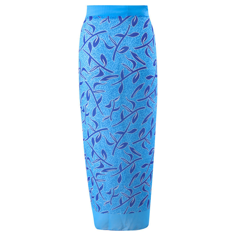 Damen Einteiler Badeanzug mit asymmetrischem Schnitt und farbenfrohem Wickelrock Drune