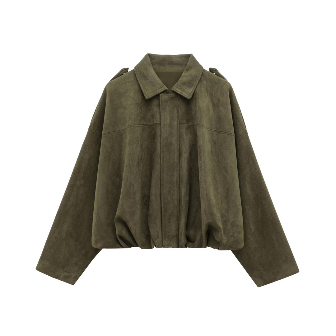 Damen Oversizedjacke aus weichem Textil mit modernem Schnitt Drune