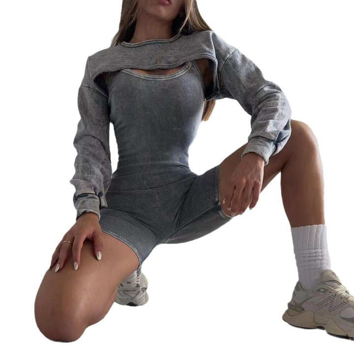 Damen Figurnahes Sweatkleid mit Langarm und Cut-Out Drune