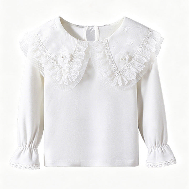 Mädchen Bluse mit romantischem Rüschensaum und feiner Stickerei Drune