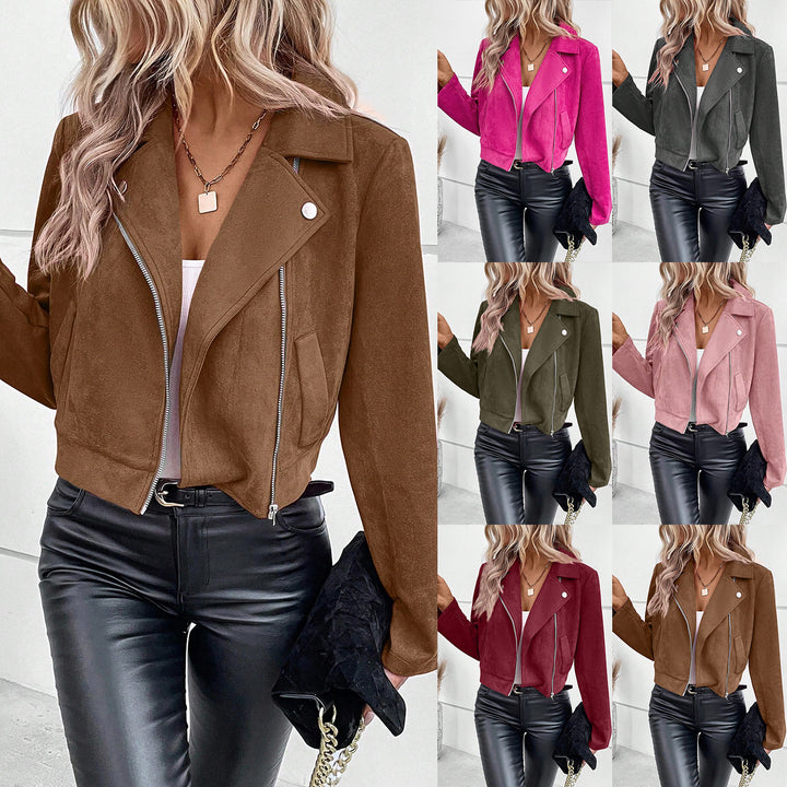 Damen Bikerjacke aus weichsamtem Material Drune