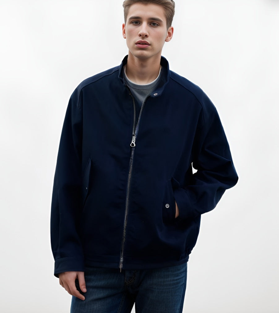 Herren lässige Freizeitjacke mit praktischem Stehkragen Drune
