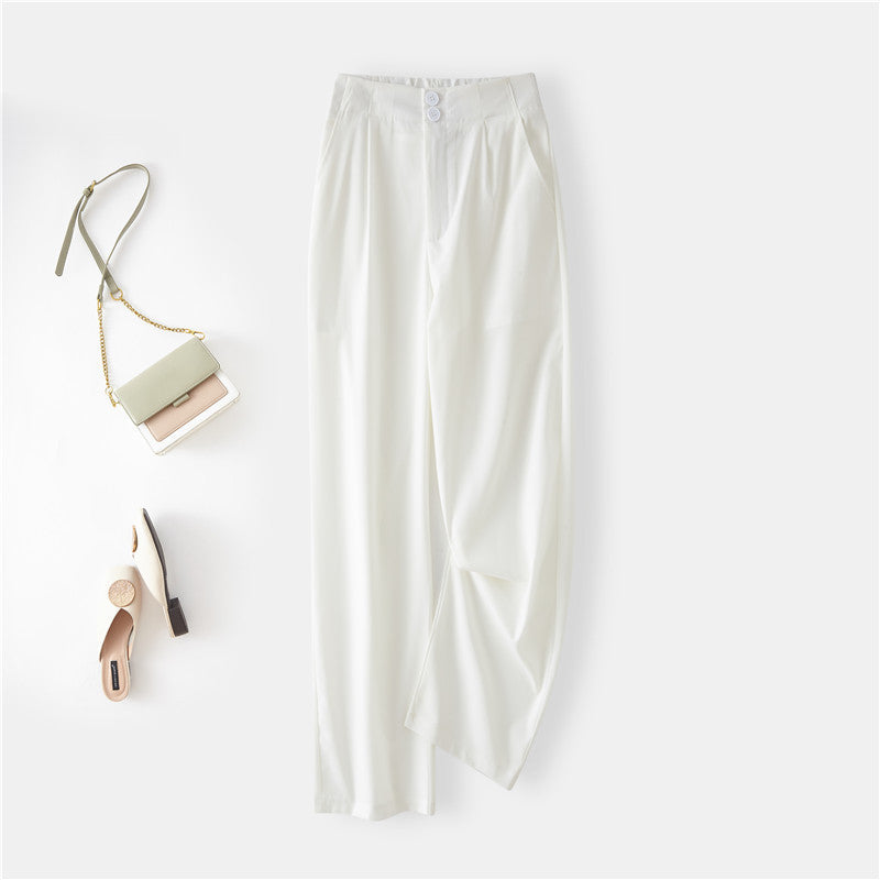 Damen Elegante Chino-Hose mit hohem Bund und seitlichen Taschen Drune