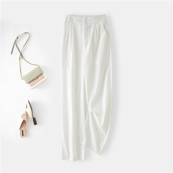 Damen Elegante Chino-Hose mit hohem Bund und seitlichen Taschen Drune