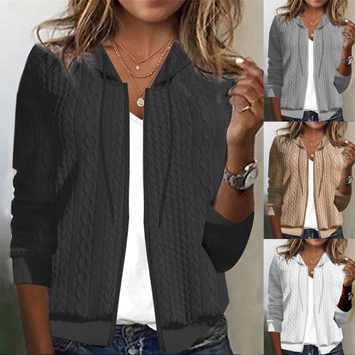 Femme Kabelstrick Zip-Up Hoodie Drune