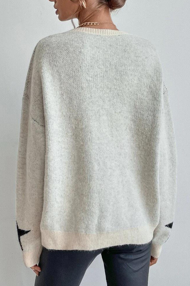 Drune Big Stars Pullover Rundhals Sweatshirt