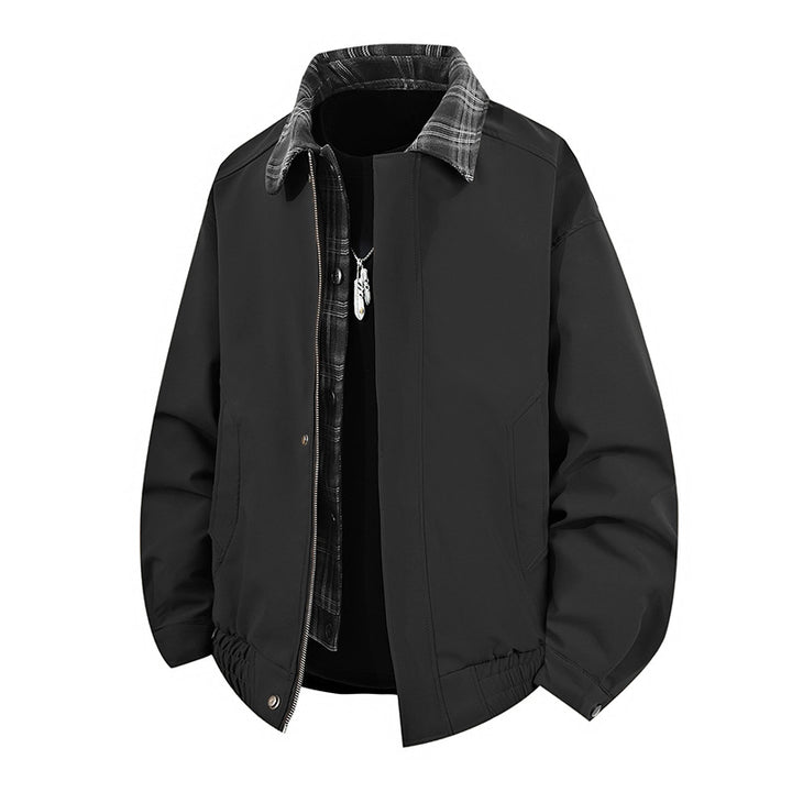 Herren lässige Übergangsjacke mit hohem Kragen und elastischem Bund Drune