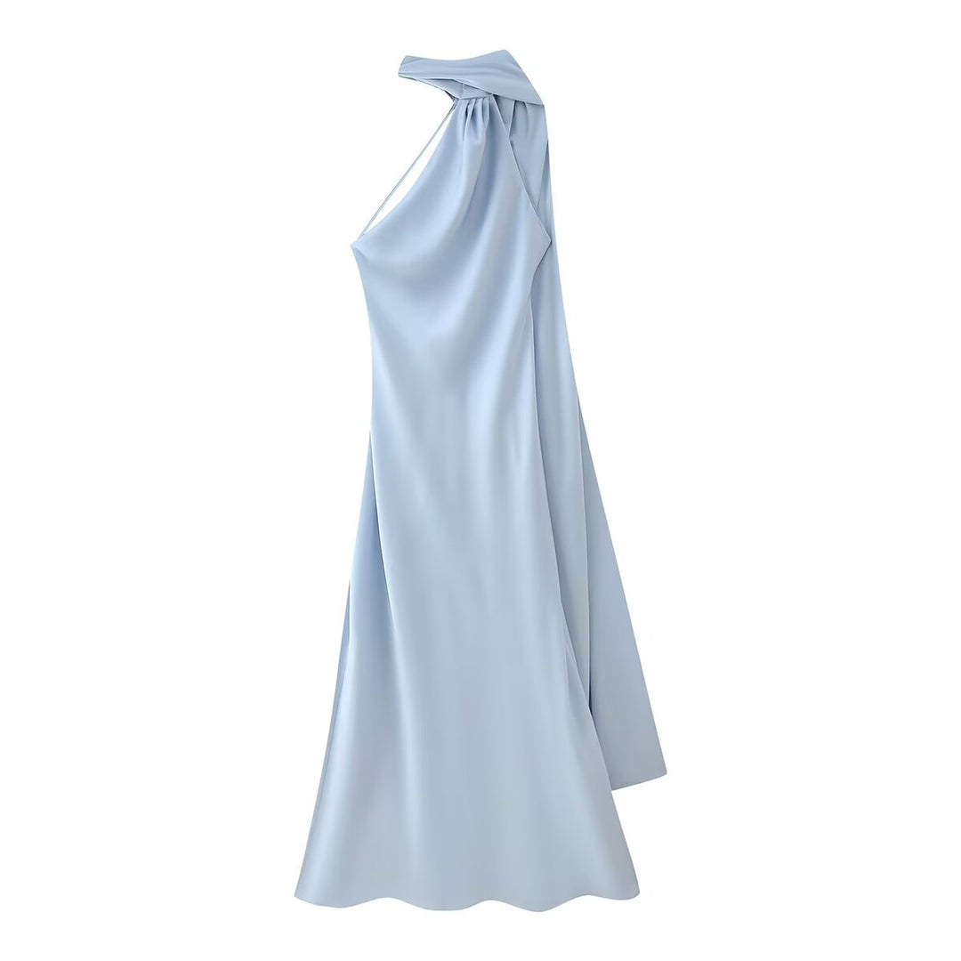 Femme Halter Neck Maxi Kleid mit seitlichem Schlitz Drune