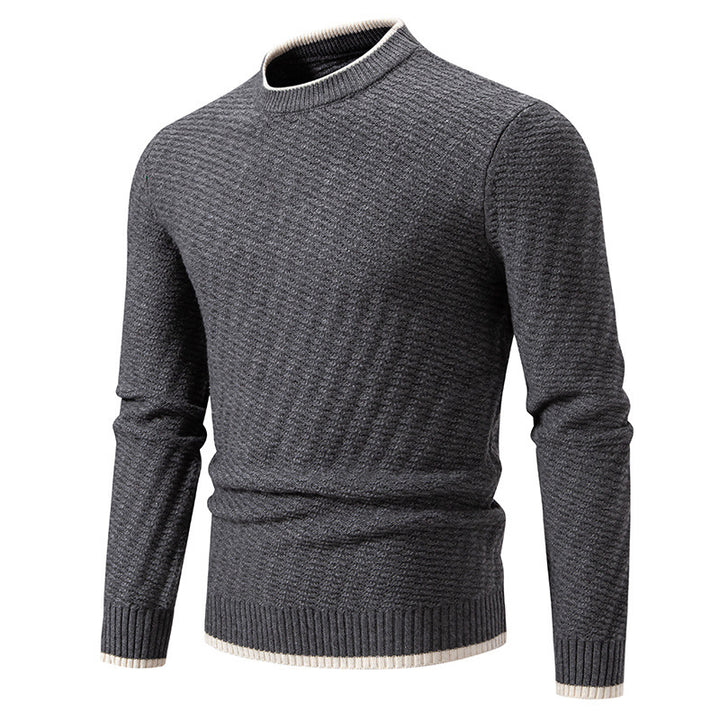 Herren strukturierter Pullover mit hochabschließendem Kragen Drune