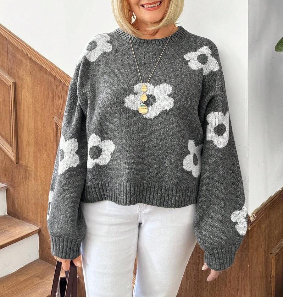 Damen Pullover mit floralem Muster Drune
