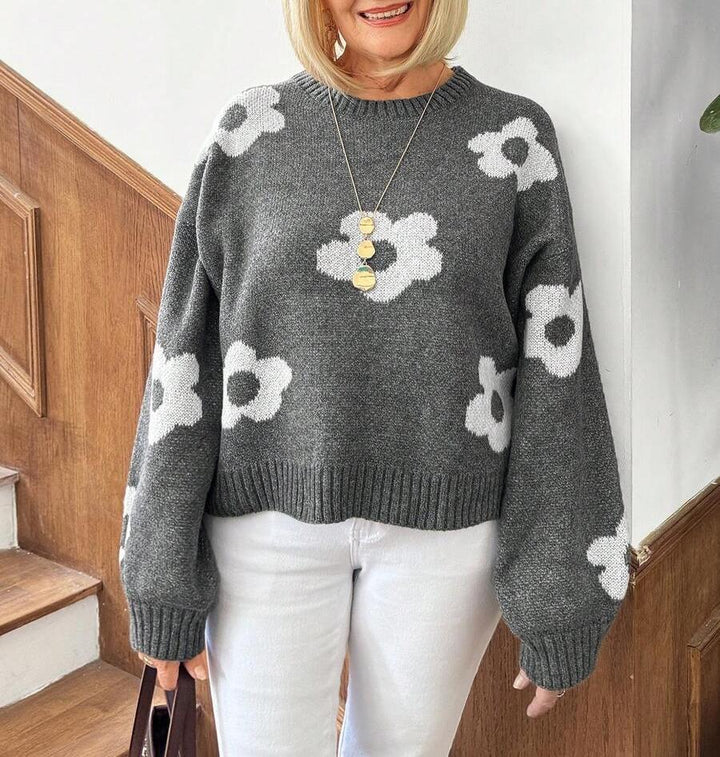 Damen Pullover mit floralem Muster Drune