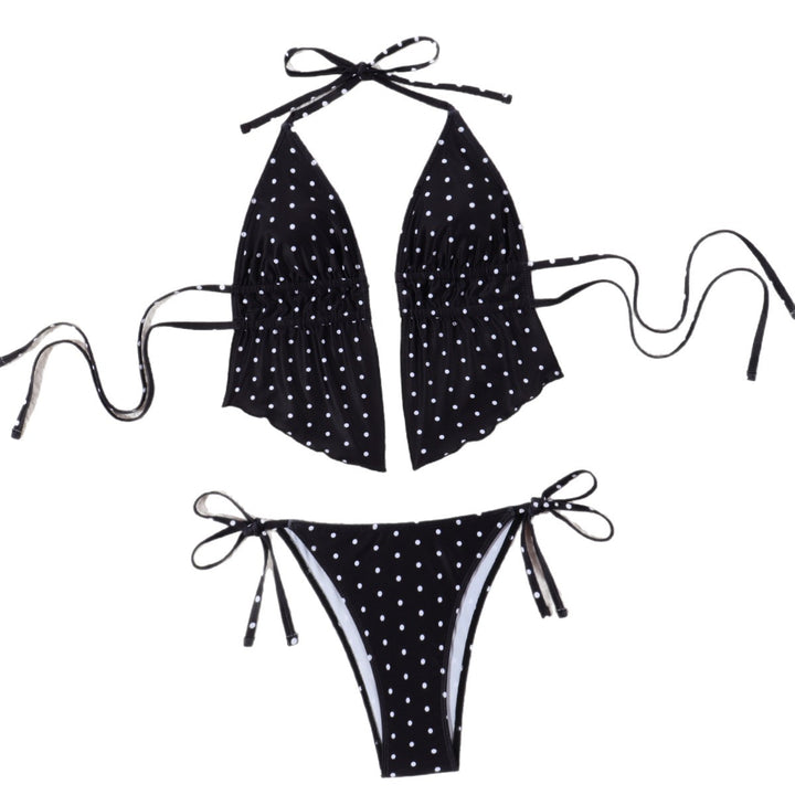 Damen Bikini-Set mit verspieltem Polka-Dot-Muster und verstellbaren Trägern Drune