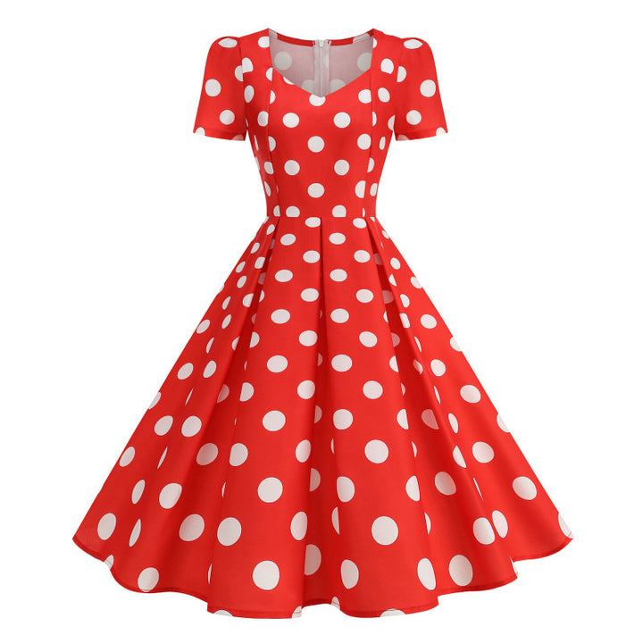 Damen Freizeitkleid mit floralem Design und schwingendem Rock Drune