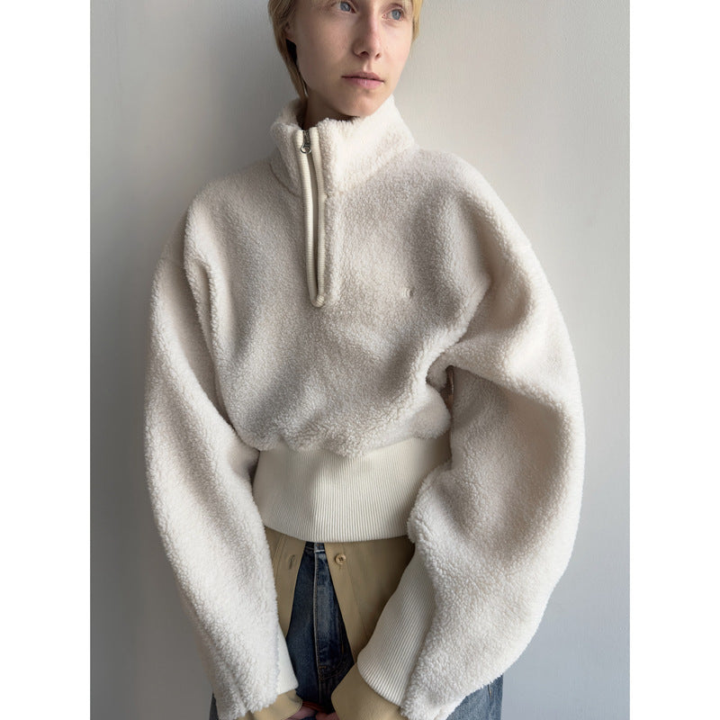Damen kuscheliger halbgeschlossener Pullover Drune