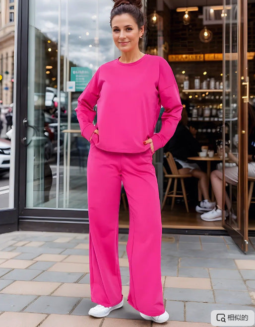 Damen Bequemes Freizeit-Loungewear-Set mit weitem Schnitt Drune