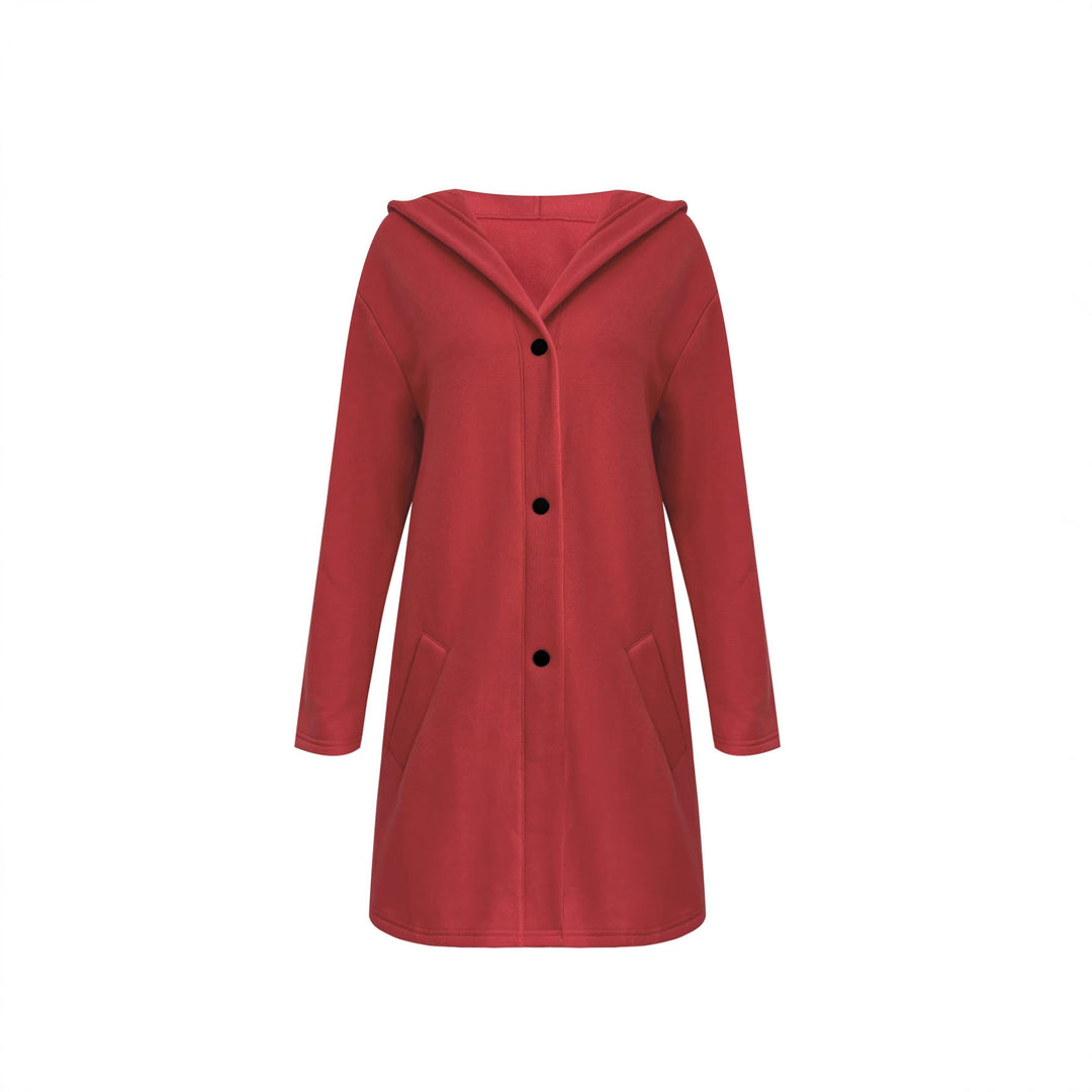 Damen Modischer Longcardigan mit Kapuze und praktischen Taschen Drune