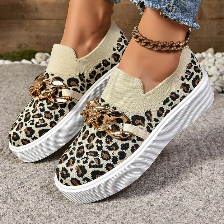 Damen Modische Slip-On Sneakers mit elegantem Ketten-Detail Drune