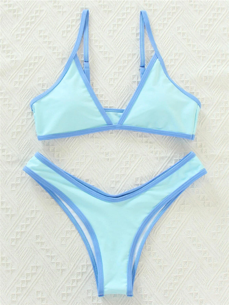 Damen Triangle Bikini Set mit Kontrastbesatz Drune