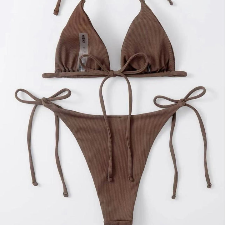 Damen Triangel-Bikini mit verstellbaren Bändern und raffinierten Schnürdetails Drune