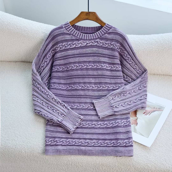 Damen Strickpullover mit strukturiertem Zopf-Design und modernem Schnitt Drune