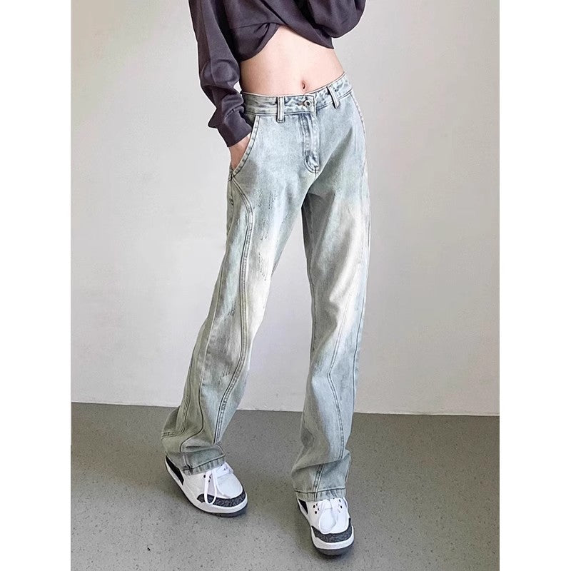 Herren weite Denim-Jeans mit modischem Used-Look Drune