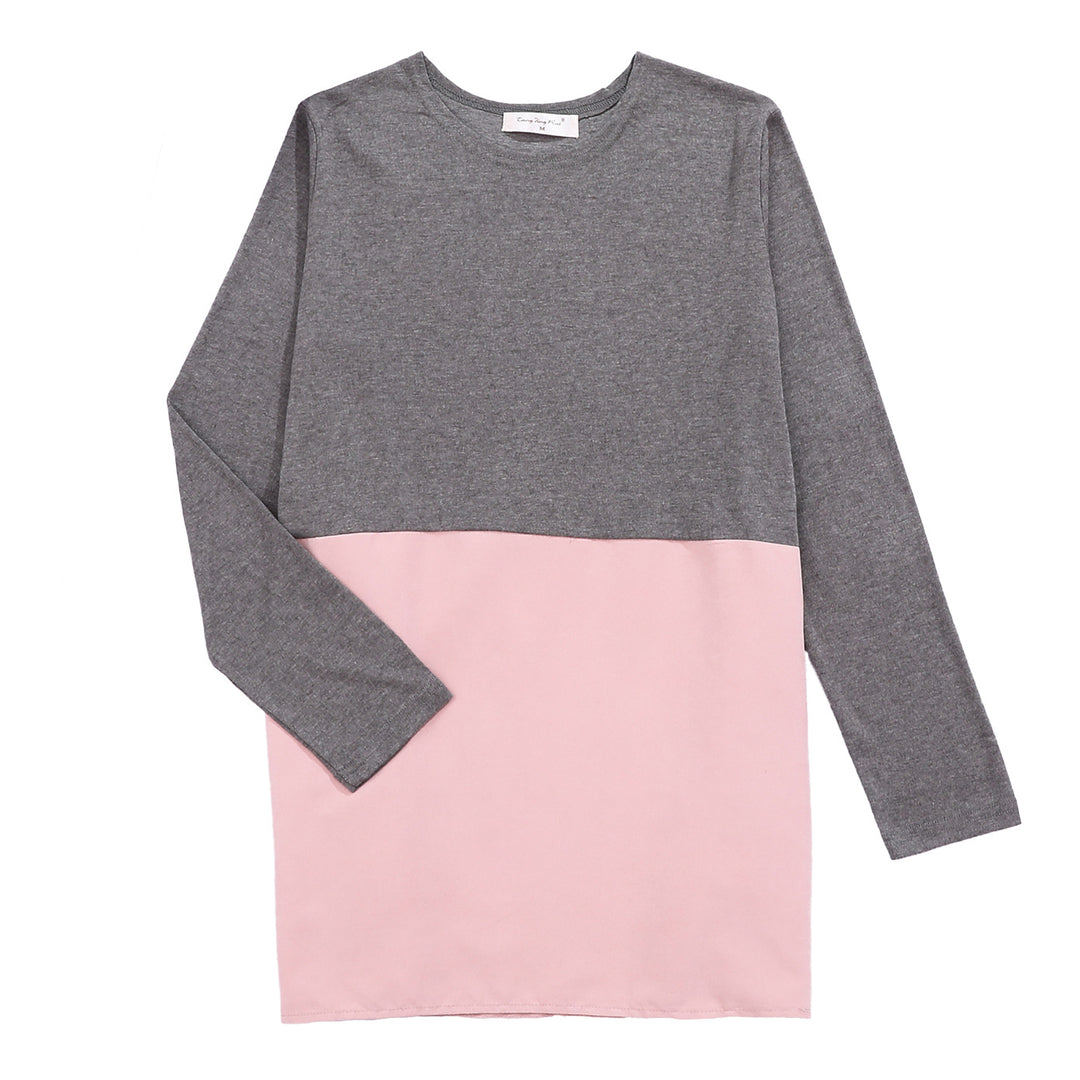 Damen Langarmshirt mit modischem Farbblockdesign Drune