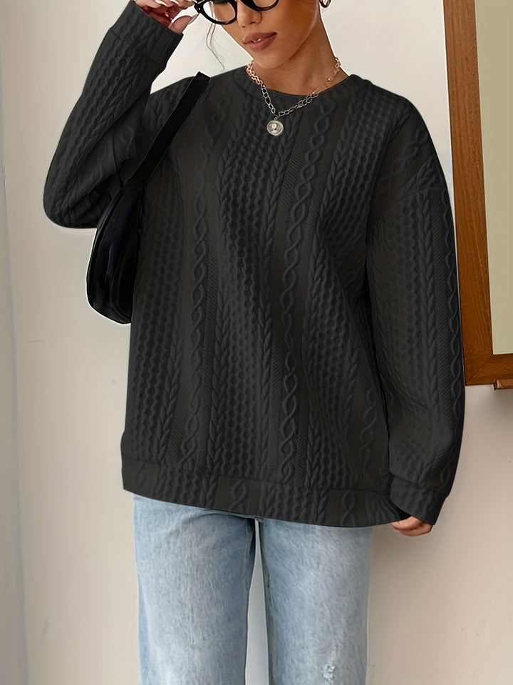 Damen Strickpullover mit strukturierter Optik und lässiger Passform Drune