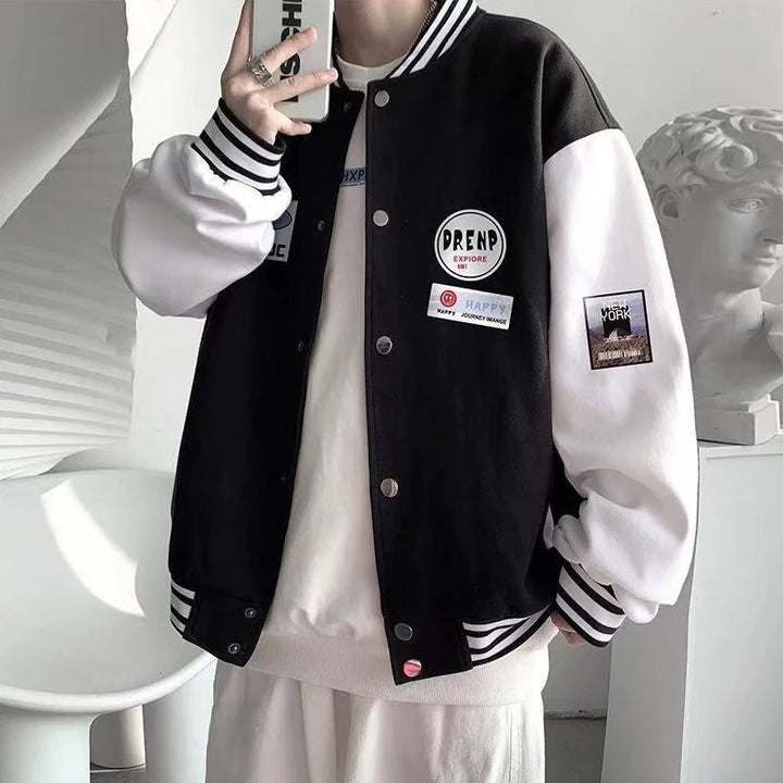 Herren Collegejacke mit praktischen Taschen und Stickereien Drune
