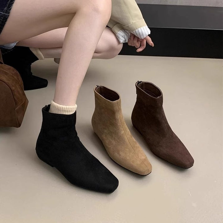Damen Wildleder Spitz Zehen Knöchel Stiefeletten Drune